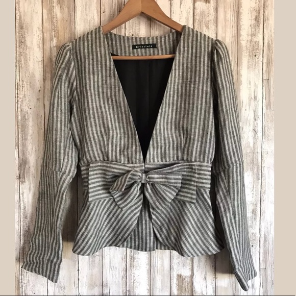 Anthropologie Jackets & Blazers - Anthropologie KRISTINIT Blazer SZ XS Striped Bow